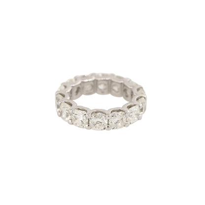 Platinum 7.12ctw Cushion Cut Diamond Eternity Band
