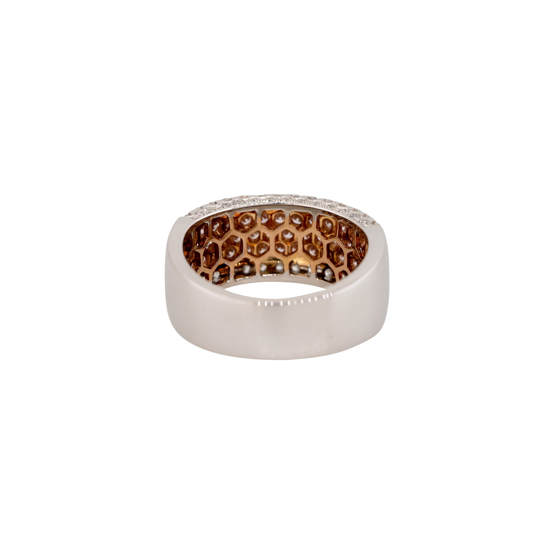 18k White Gold 0.65ct Pink & 0.51ct White Pave Diamond Band