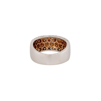 18k White Gold 0.65ct Pink & 0.51ct White Pave Diamond Band