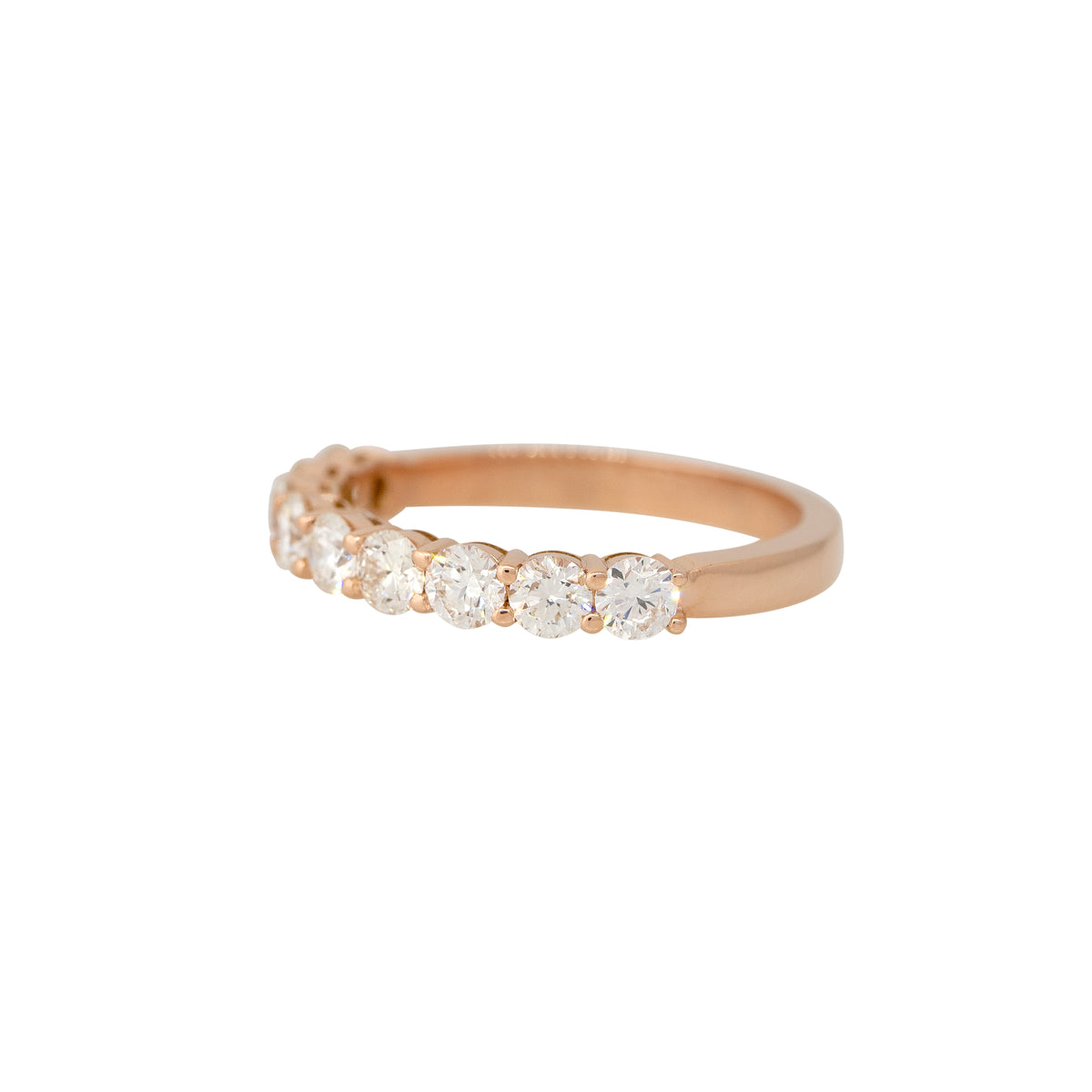 14k Rose Gold 1.0ct Round Brilliant Cut Diamond Halfway Ring
