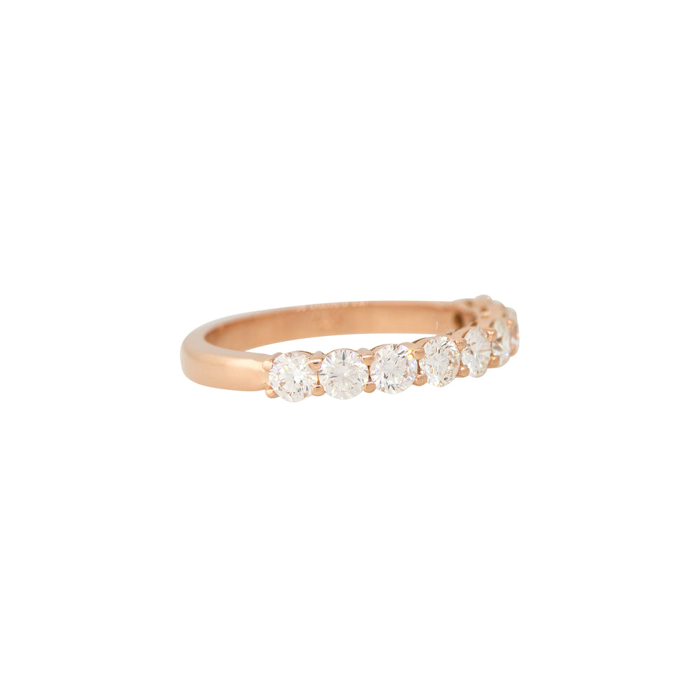 14k Rose Gold 1.0ct Round Brilliant Cut Diamond Halfway Ring