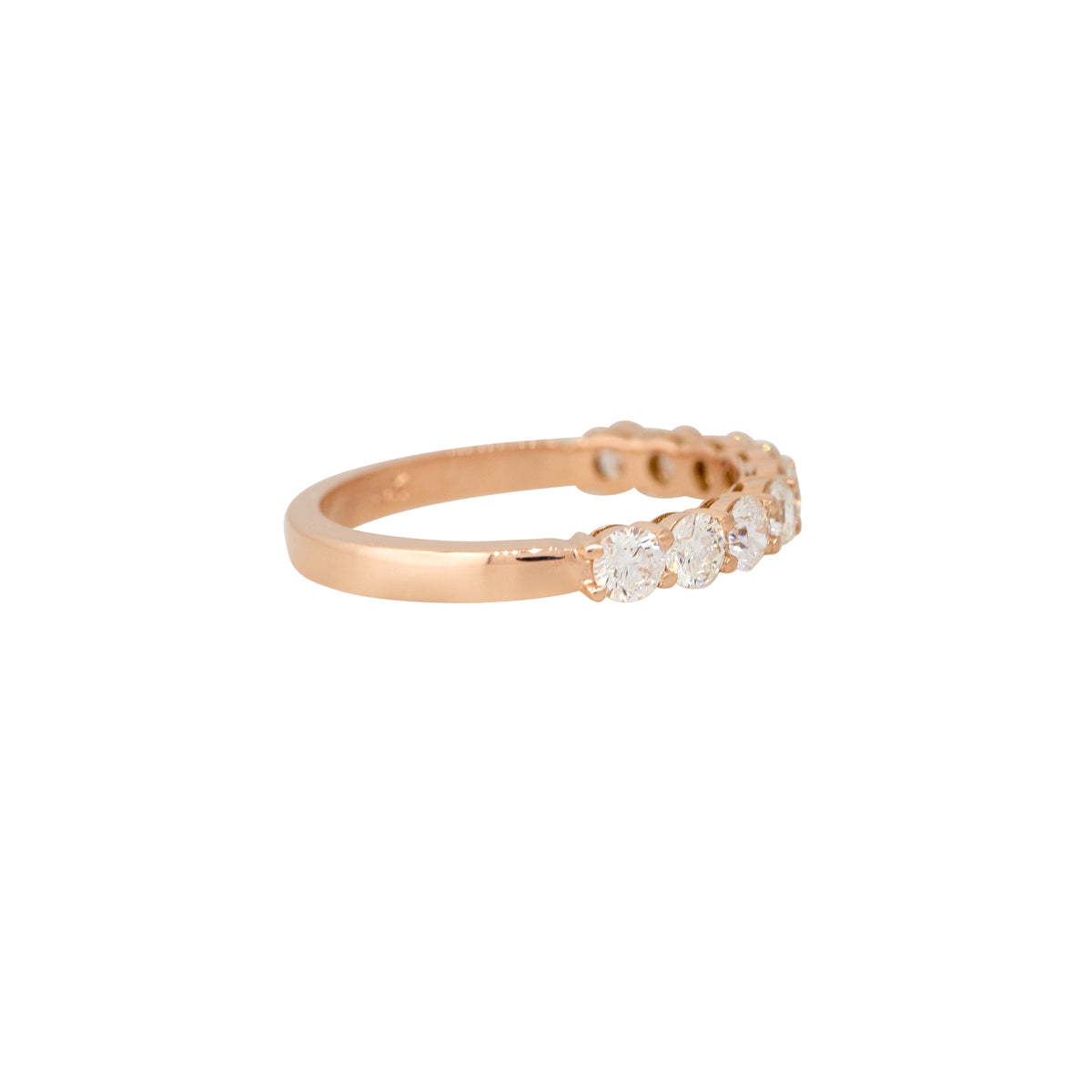 14k Rose Gold 1.0ct Round Brilliant Cut Diamond Halfway Ring