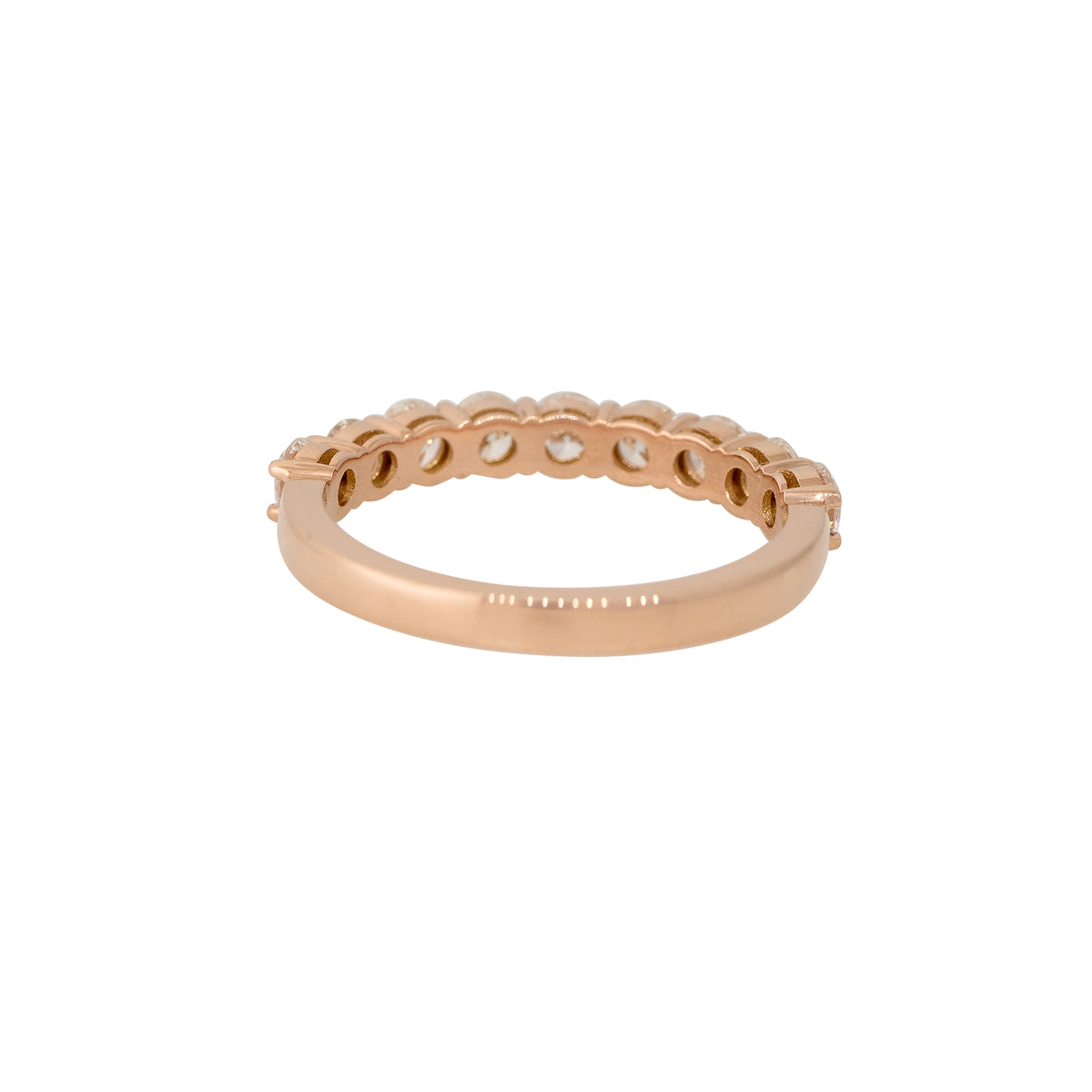 14k Rose Gold 1.0ct Round Brilliant Cut Diamond Halfway Ring
