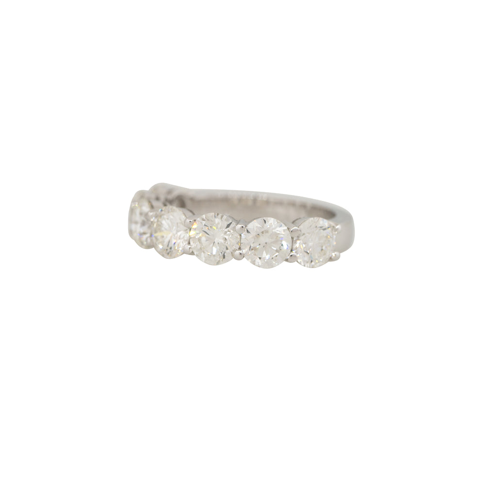 14k White Gold 3.48ct Round Brilliant Cut Diamond Halfway Ring