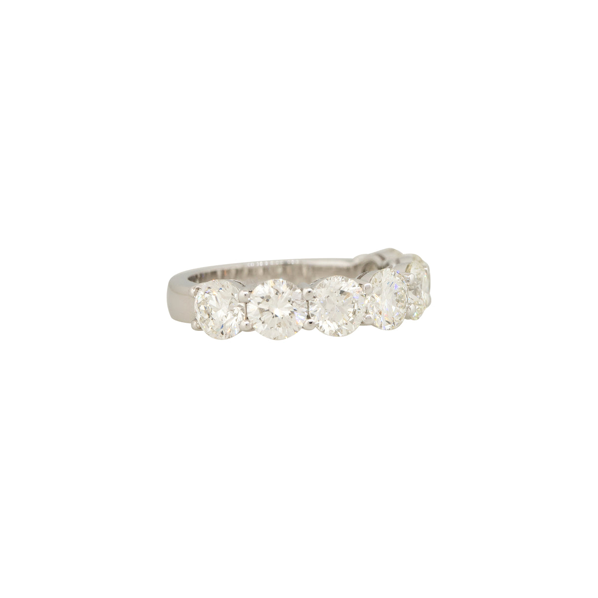 14k White Gold 3.48ct Round Brilliant Cut Diamond Halfway Ring