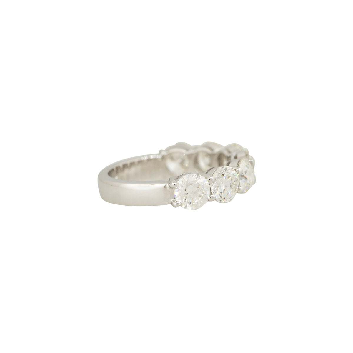 14k White Gold 3.48ct Round Brilliant Cut Diamond Halfway Ring