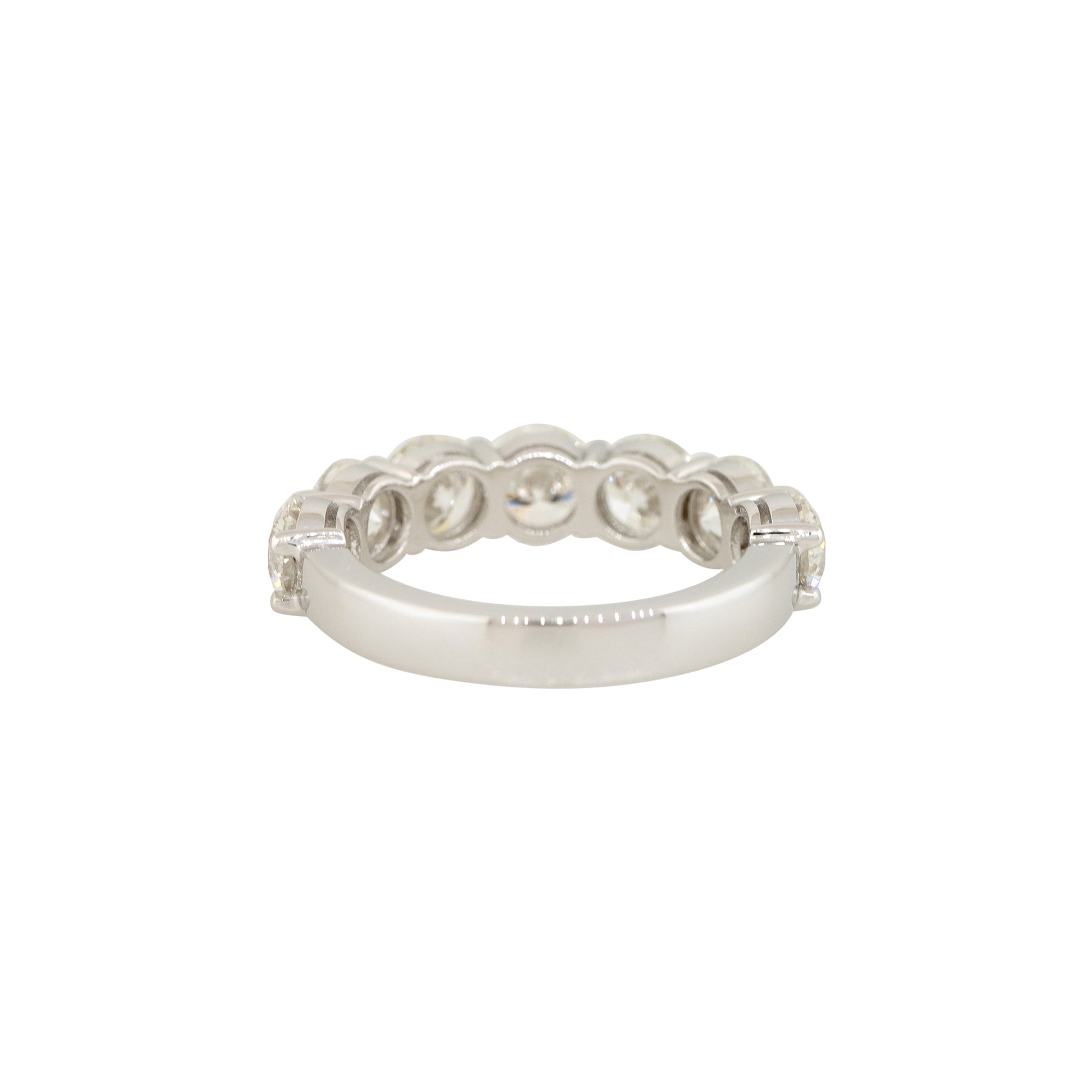 14k White Gold 3.48ct Round Brilliant Cut Diamond Halfway Ring