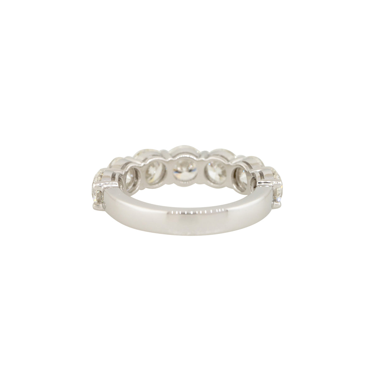 14k White Gold 3.48ct Round Brilliant Cut Diamond Halfway Ring