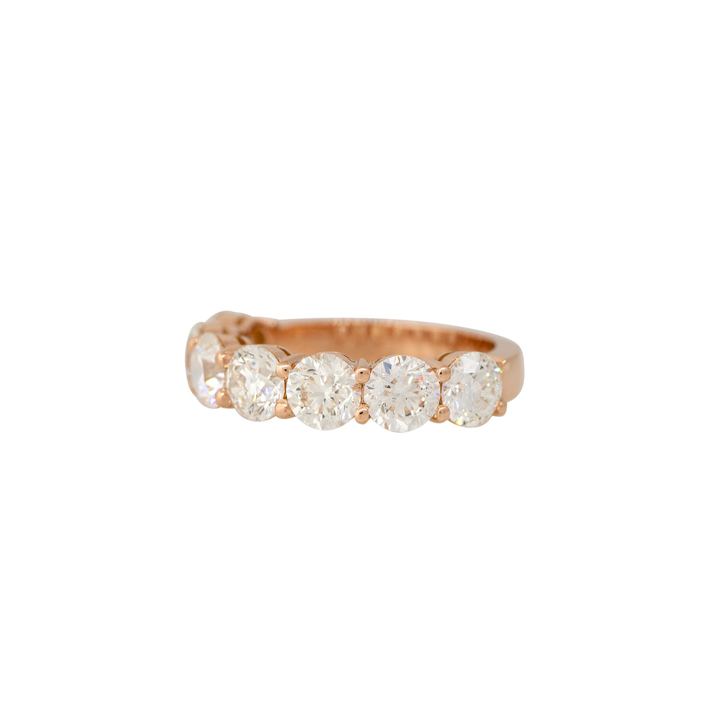 14k Rose Gold 3.48ct Round Brilliant Cut Diamond Halfway Ring