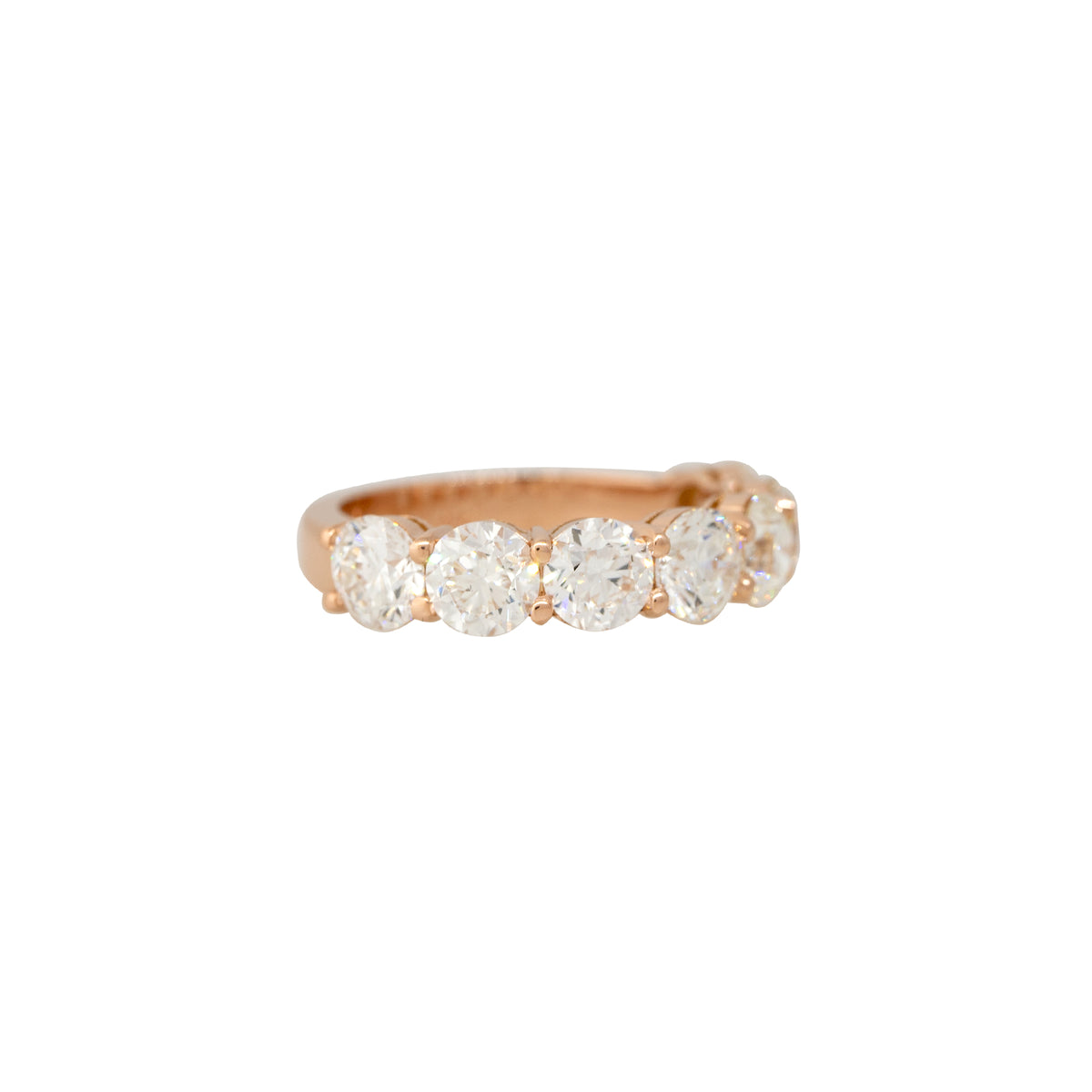14k Rose Gold 3.48ct Round Brilliant Cut Diamond Halfway Ring