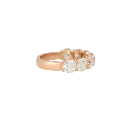 14k Rose Gold 3.48ct Round Brilliant Cut Diamond Halfway Ring