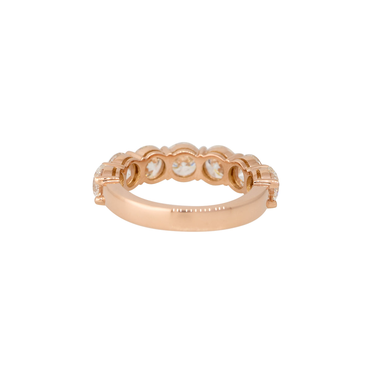 14k Rose Gold 3.48ct Round Brilliant Cut Diamond Halfway Ring