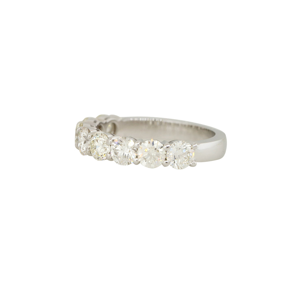 14k White Gold 2.02ctw Round Brilliant Cut Diamond Halfway Ring