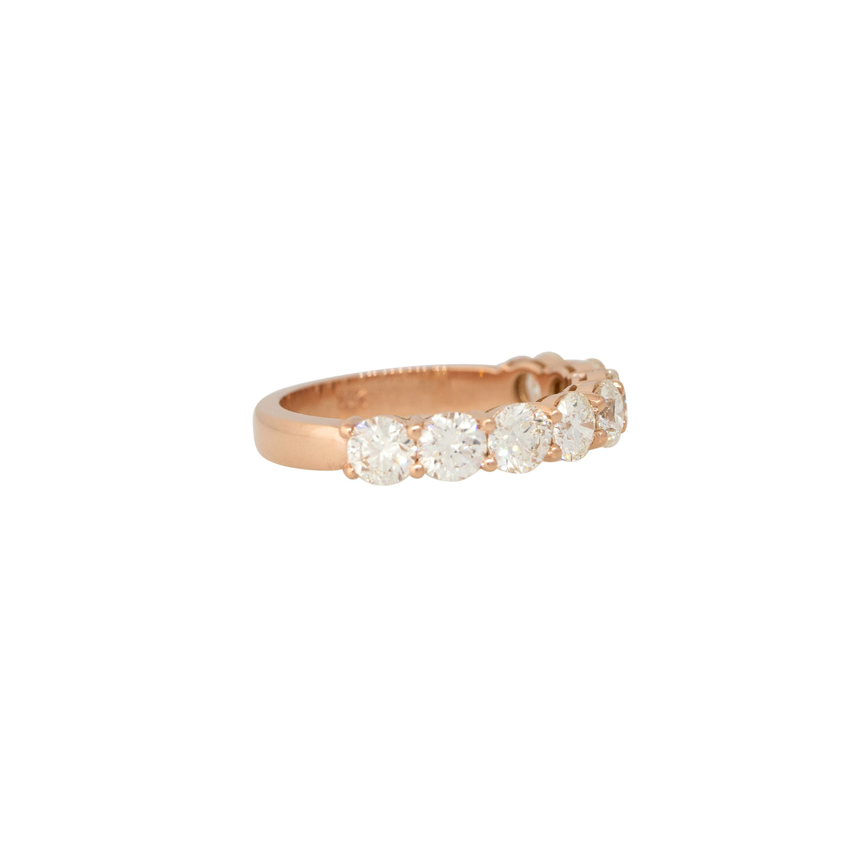 14k Rose Gold 2.02ct Round Brilliant Cut Diamond Halfway Ring