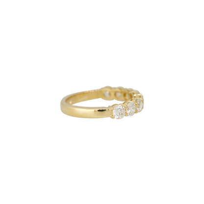 14k Yellow Gold 1.5ct Round Brilliant Cut Diamond Halfway Ring