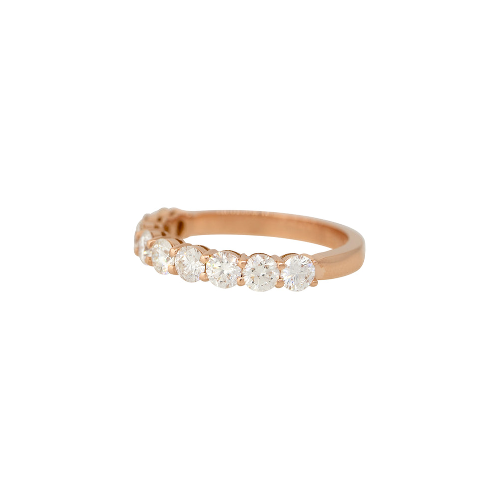 14k Rose Gold 1.32ct Round Brilliant Cut Diamond Halfway Ring
