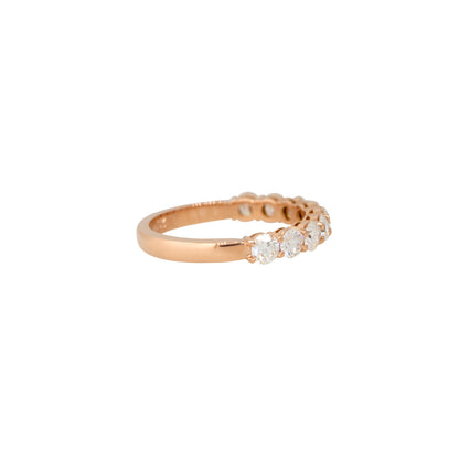 14k Rose Gold 1.32ct Round Brilliant Cut Diamond Halfway Ring