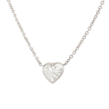 GIA 18k White Gold 1.87ct Heart Shape Diamond Necklace