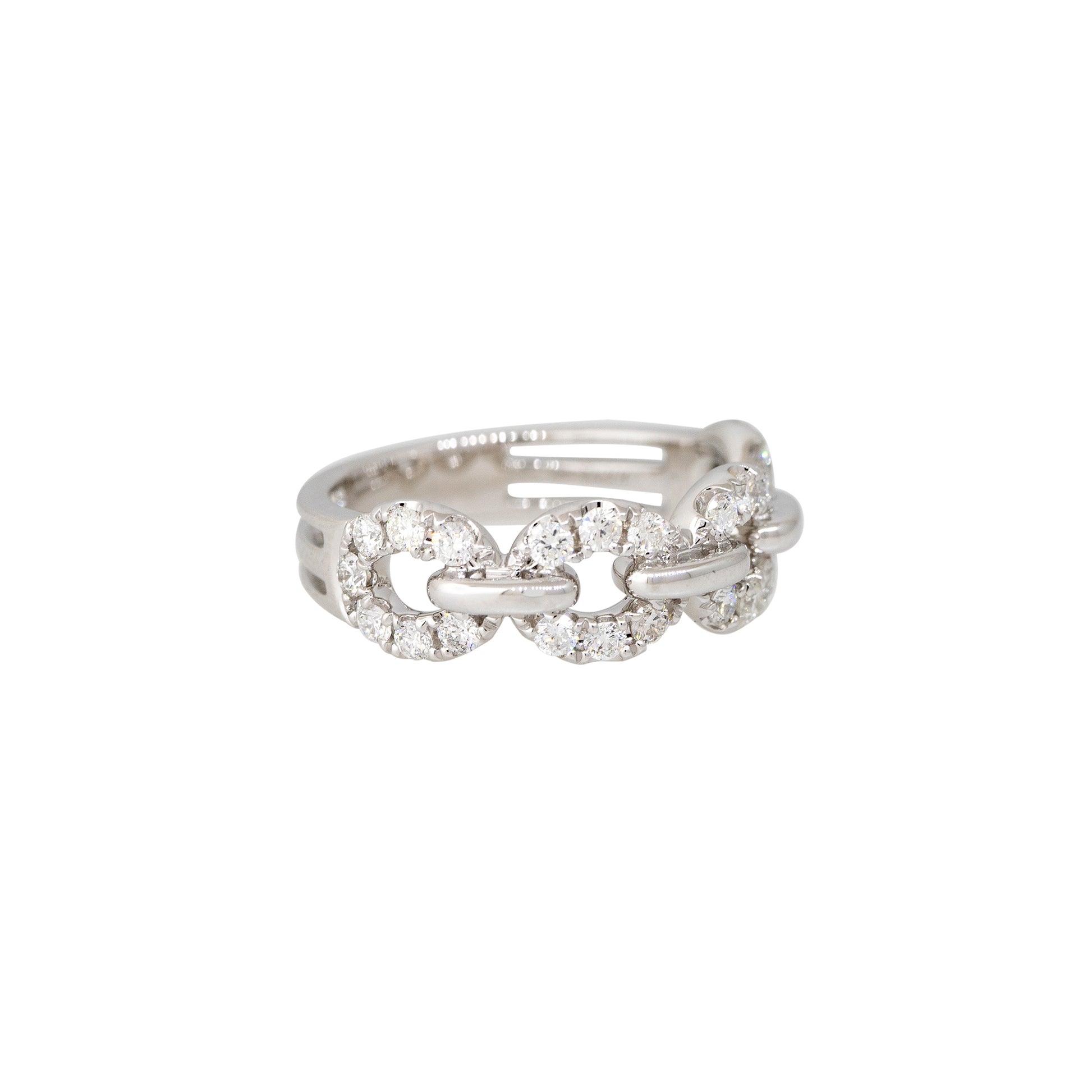 18k White Gold 0.68ctw Round Brilliant Cut Diamond Open Link Ring