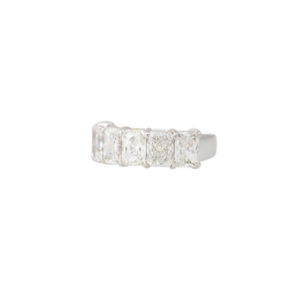 18k White Gold 4.51ctw Radiant Cut 6 Diamond Ring