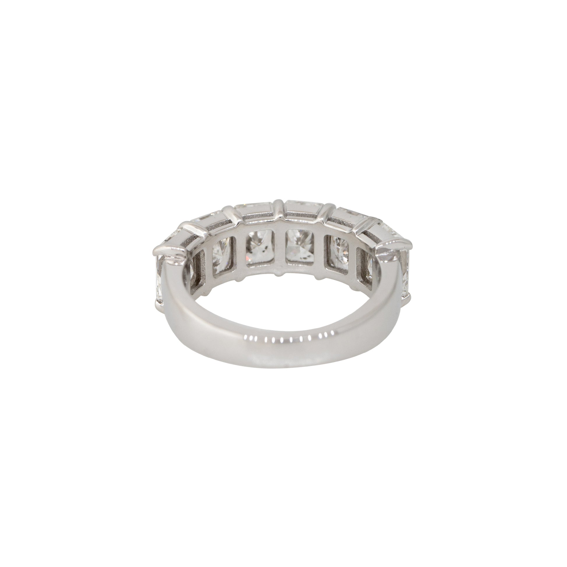 18k White Gold 4.51ctw Radiant Cut 6 Diamond Ring
