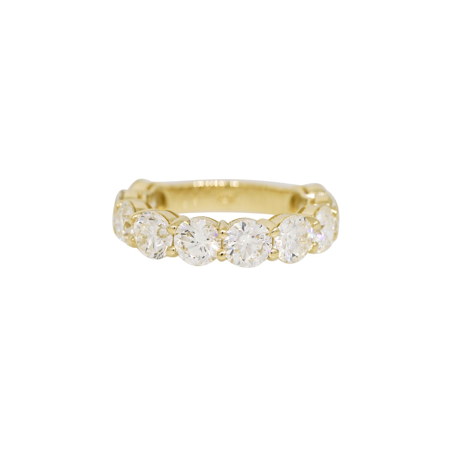 14k Yellow Gold 5.21ctw Natural Round Brilliant Cut Diamond 10 Stone Wedding Band