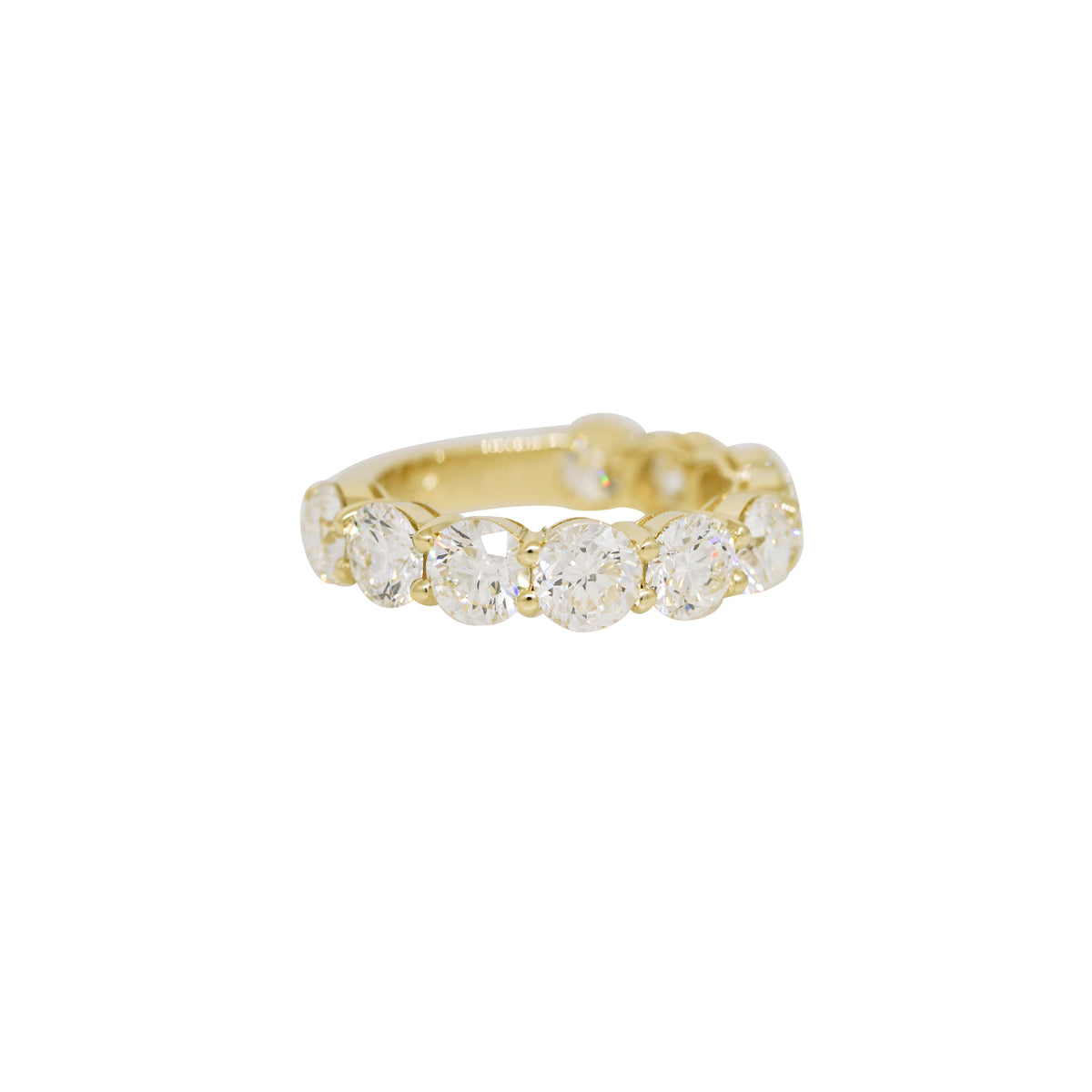 14k Yellow Gold 5.21ctw Natural Round Brilliant Cut Diamond 10 Stone Wedding Band