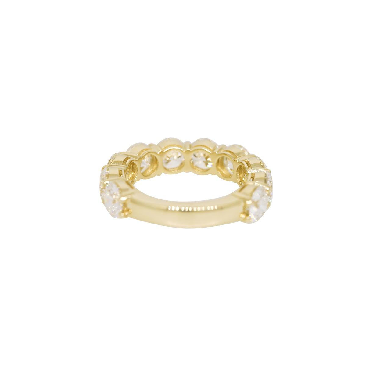 14k Yellow Gold 5.21ctw Natural Round Brilliant Cut Diamond 10 Stone Wedding Band