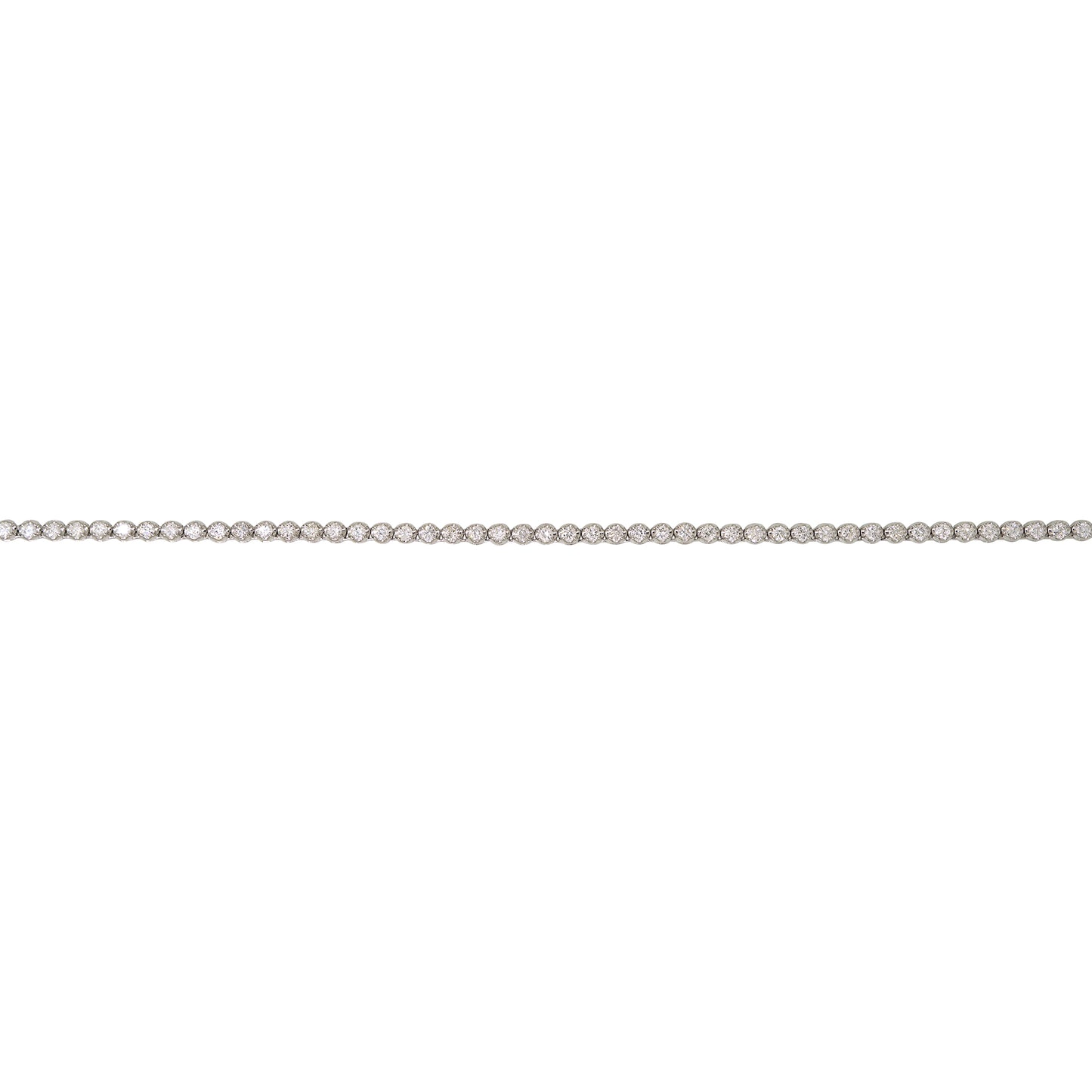 14k White Gold 8.21ctw Natural Round Brilliant Cut Diamond Extra Long Tennis Necklace