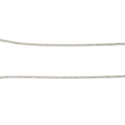 14k White Gold 8.21ctw Natural Round Brilliant Cut Diamond Extra Long Tennis Necklace