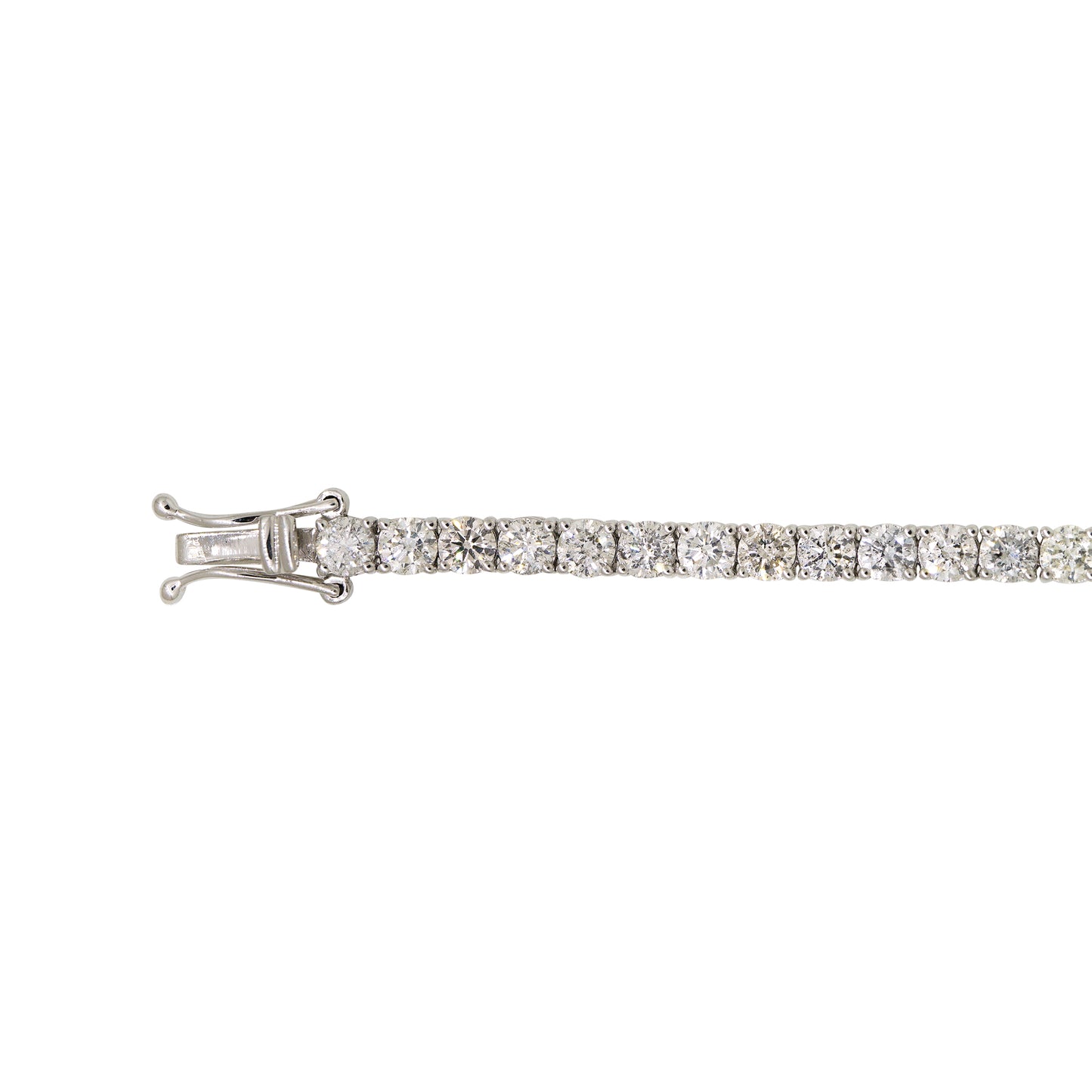 14k White Gold 6ctw Natural Round Brilliant Cut Diamond Tennis Bracelet