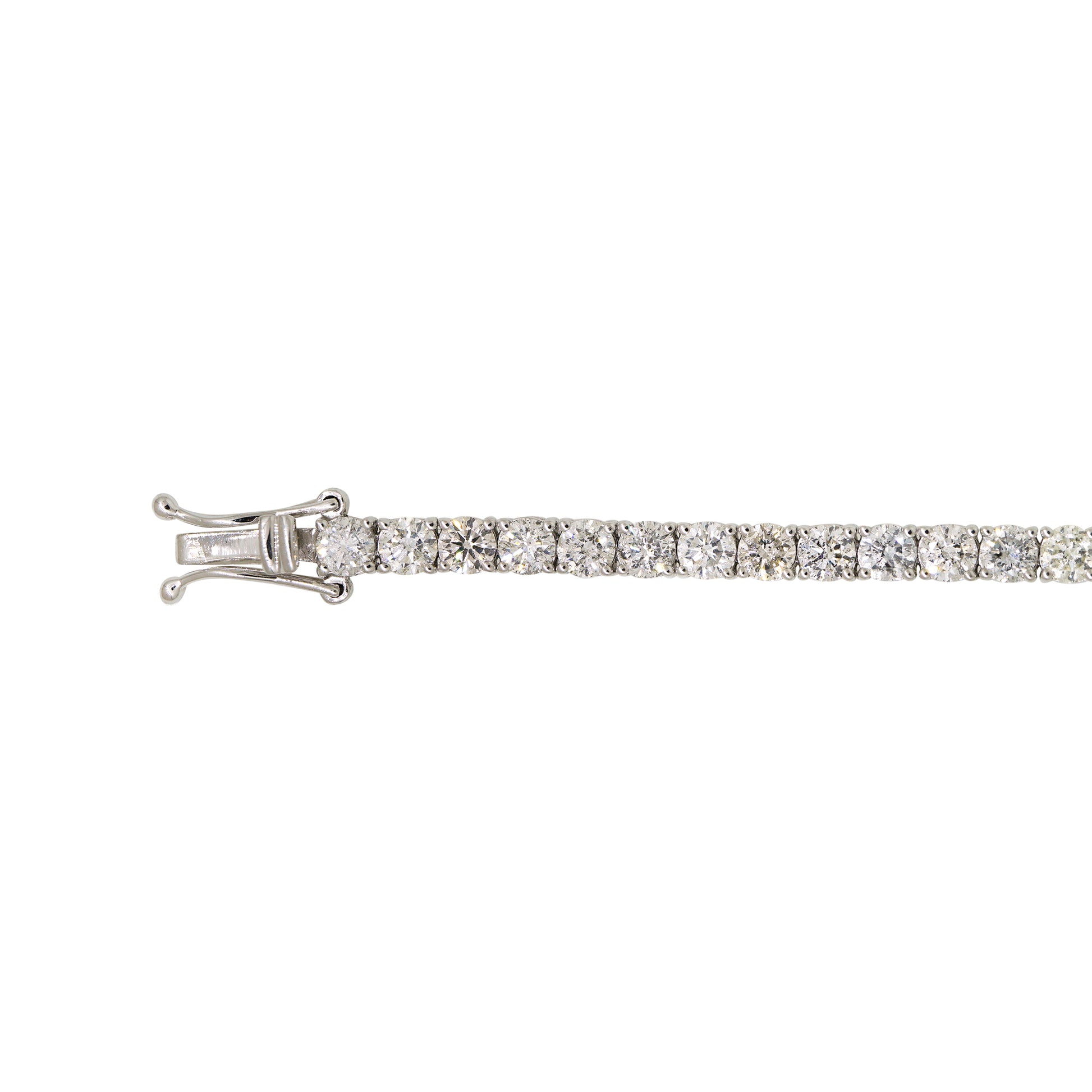 14k White Gold 6ctw Natural Round Brilliant Cut Diamond Tennis Bracelet