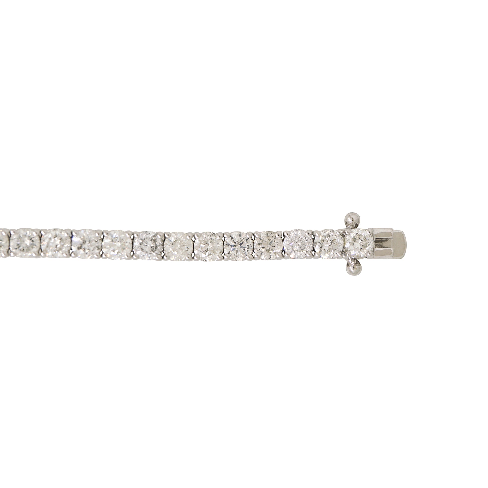 14k White Gold 6ctw Natural Round Brilliant Cut Diamond Tennis Bracelet