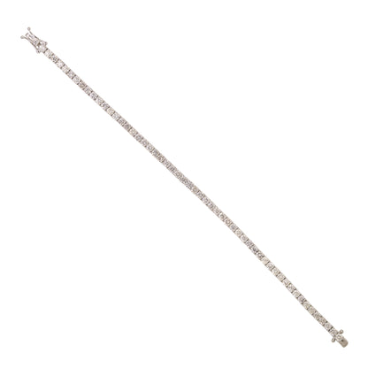 14k White Gold 6ctw Natural Round Brilliant Cut Diamond Tennis Bracelet