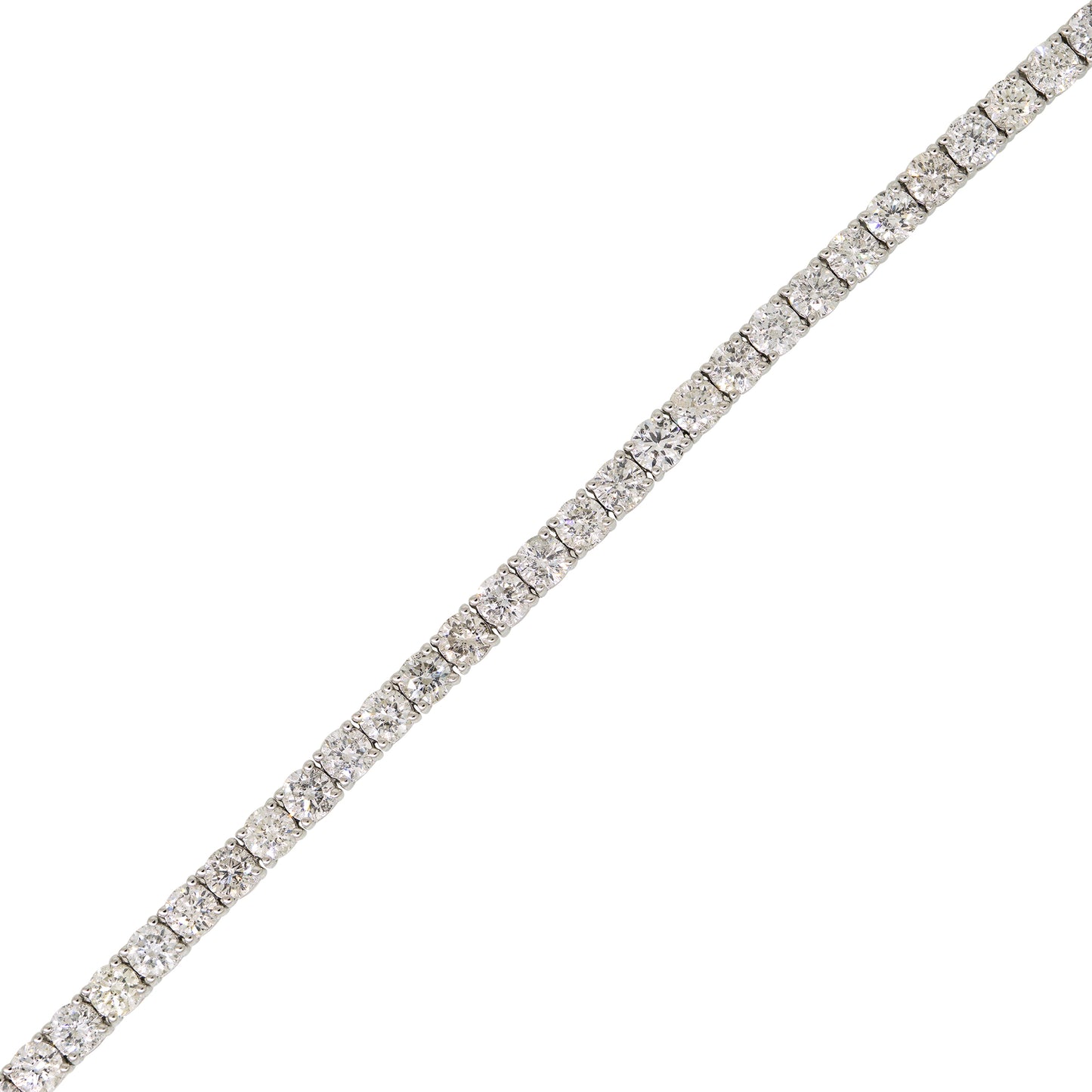 14k White Gold 6ctw Natural Round Brilliant Cut Diamond Tennis Bracelet