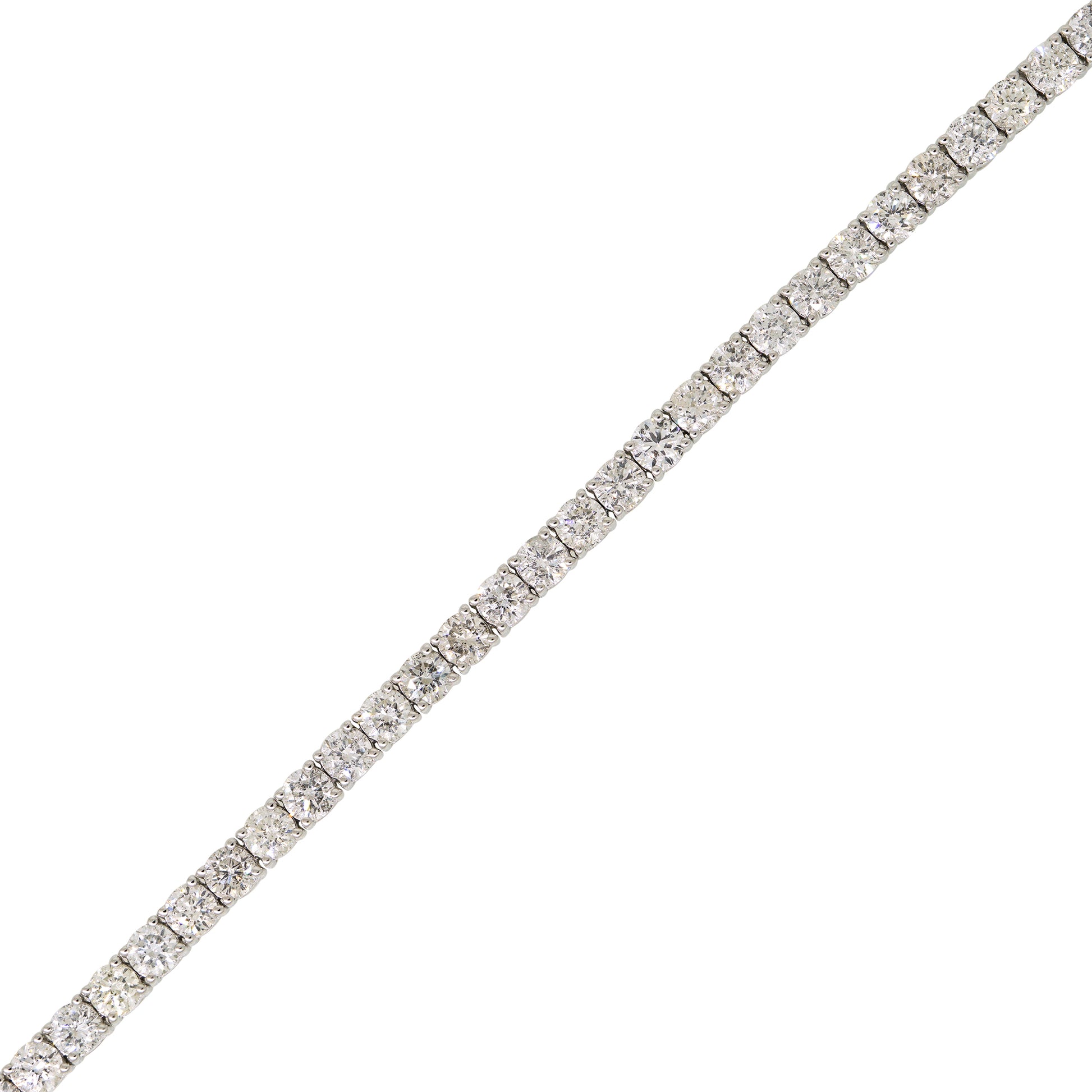 14k White Gold 6ctw Natural Round Brilliant Cut Diamond Tennis Bracelet