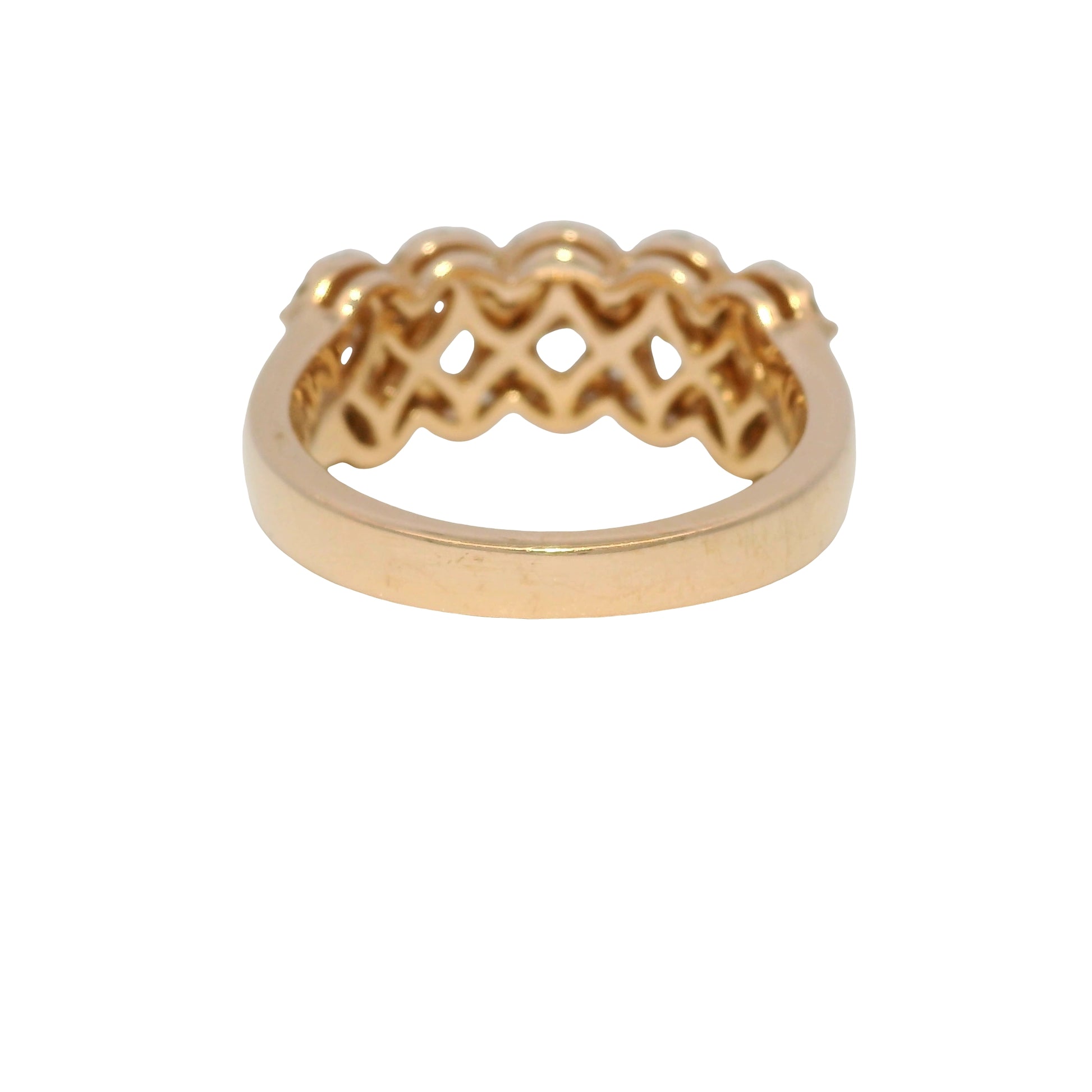 14k Rose Gold Natural Oval Shape 5-Diamond Halo Ring