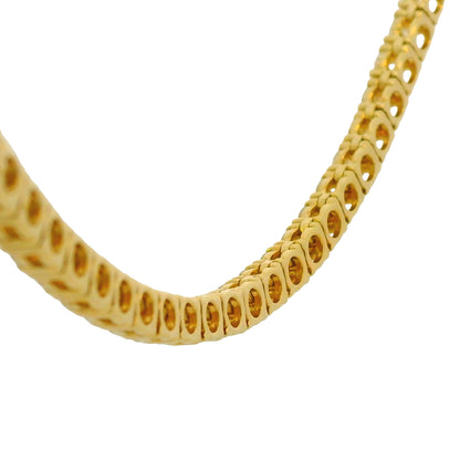 18k Yellow Gold Natural 11.77 Carat Round Brilliant Diamond Tennis Necklace