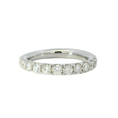 18k White Gold Natural 1.19 Carat Round Brilliant Diamond 2/3 Bridal Band