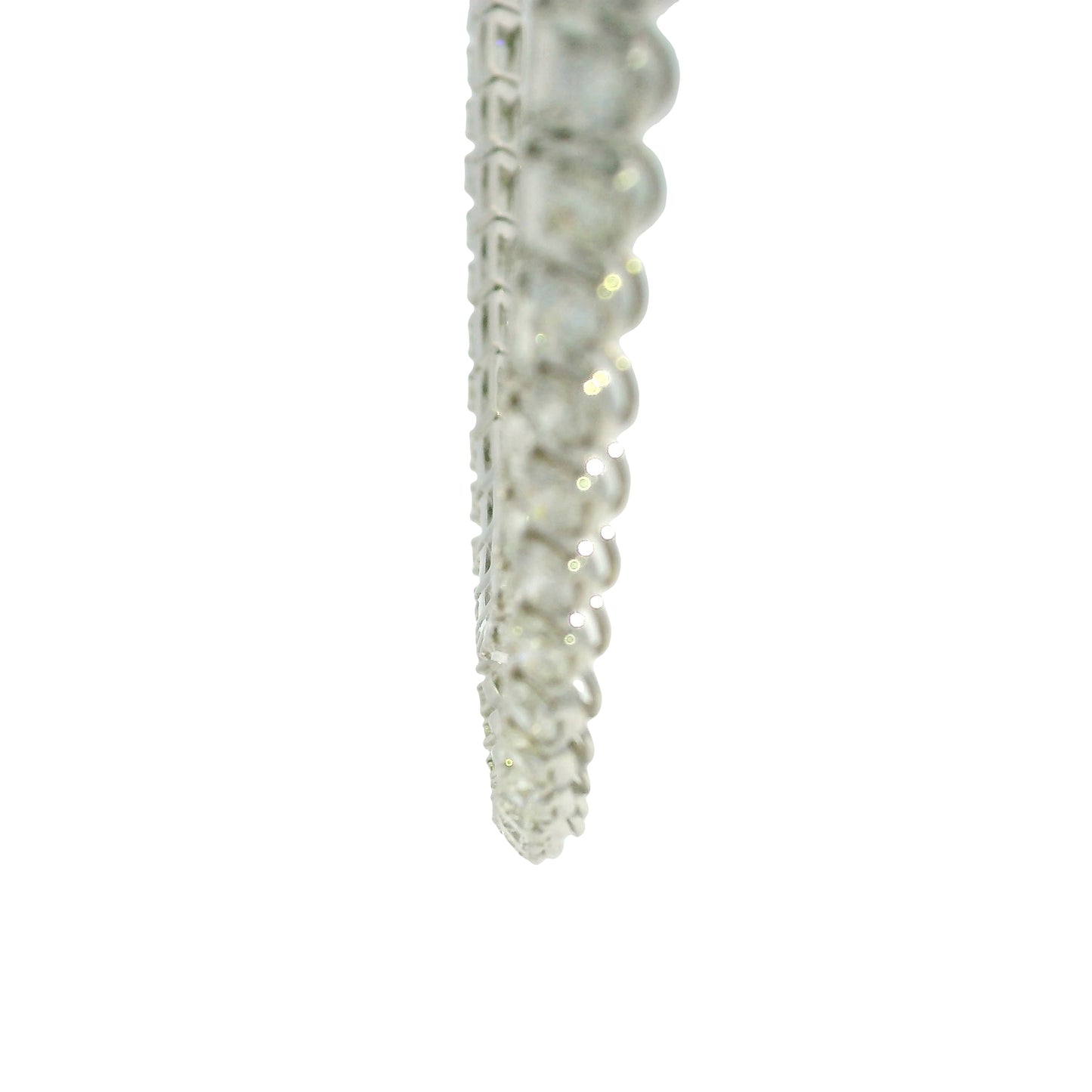18k White Gold Natural 20.59 Carat Double Strand Diamond Tennis Necklace