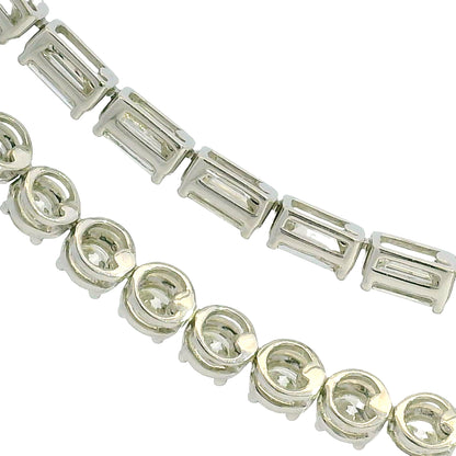18k White Gold Natural 20.59 Carat Double Strand Diamond Tennis Necklace