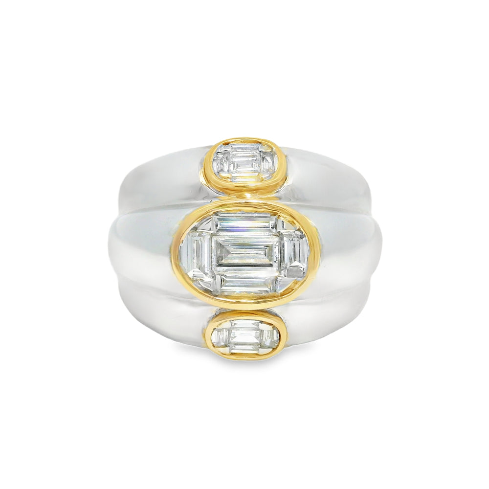 18k Two-Tone Gold Natural 1.01 Carat Diamond Mosaic Ring — product photo 1