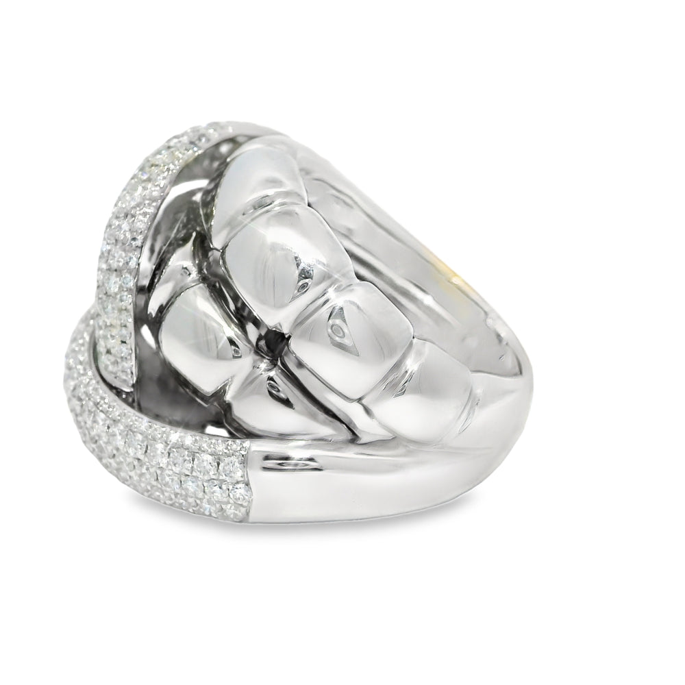 18k White Gold Natural 2.24 Carat Diamond Twisted Knot Ring — product photo 2