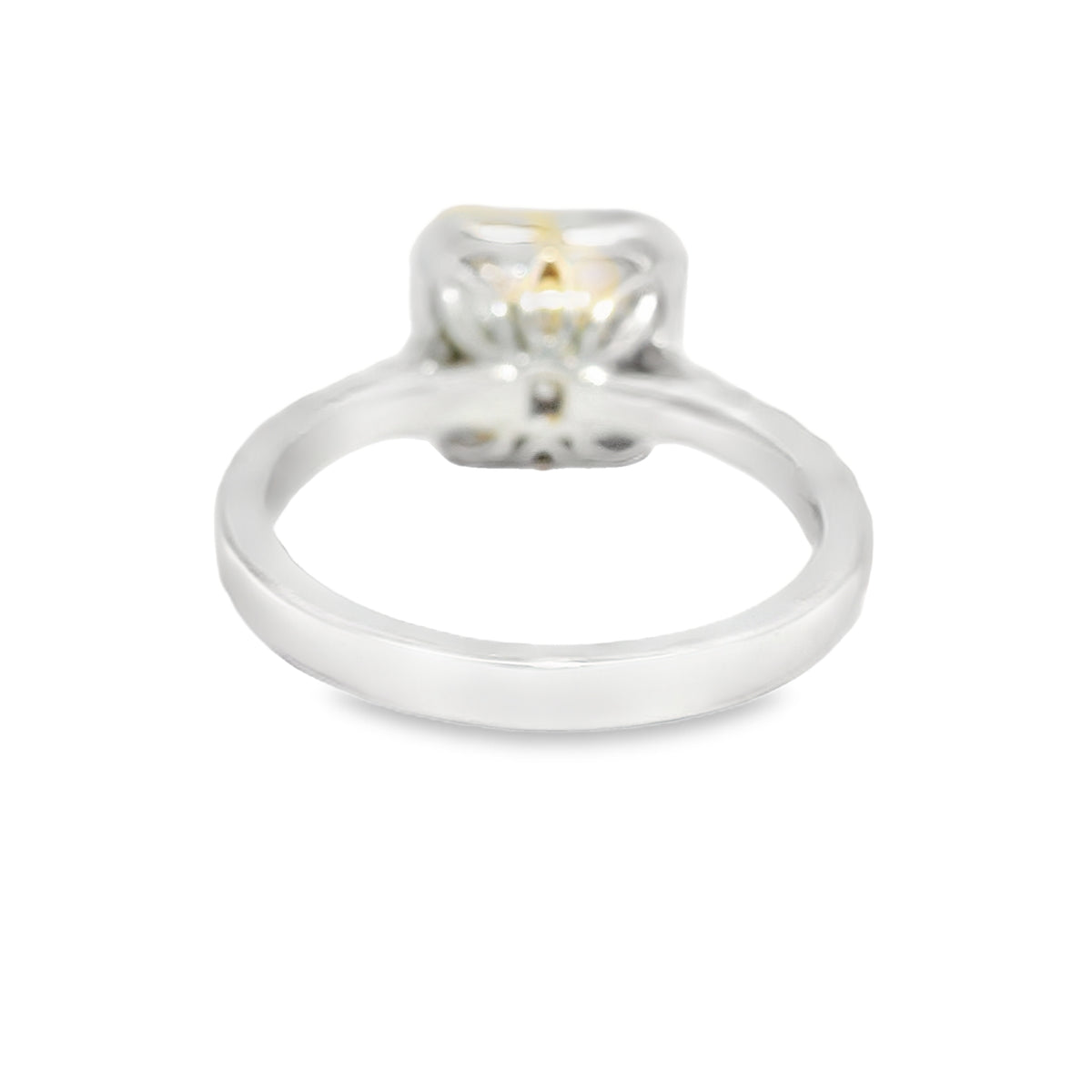 18k White Gold Natural Yellow 1.77 Carat Radiant Cut Diamond Halo Engagement Ring — product photo 4