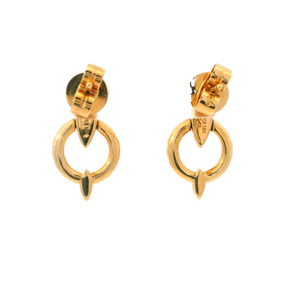 14K Rose Gold Natural Round Brilliant Diamond Circle Drop Earrings