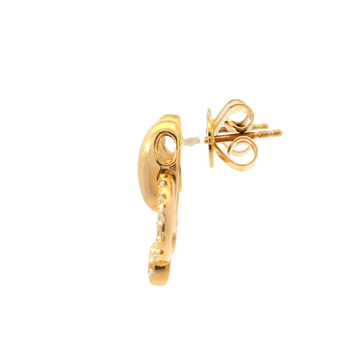 14K Rose Gold Natural Round Brilliant Diamond Circle Drop Earrings