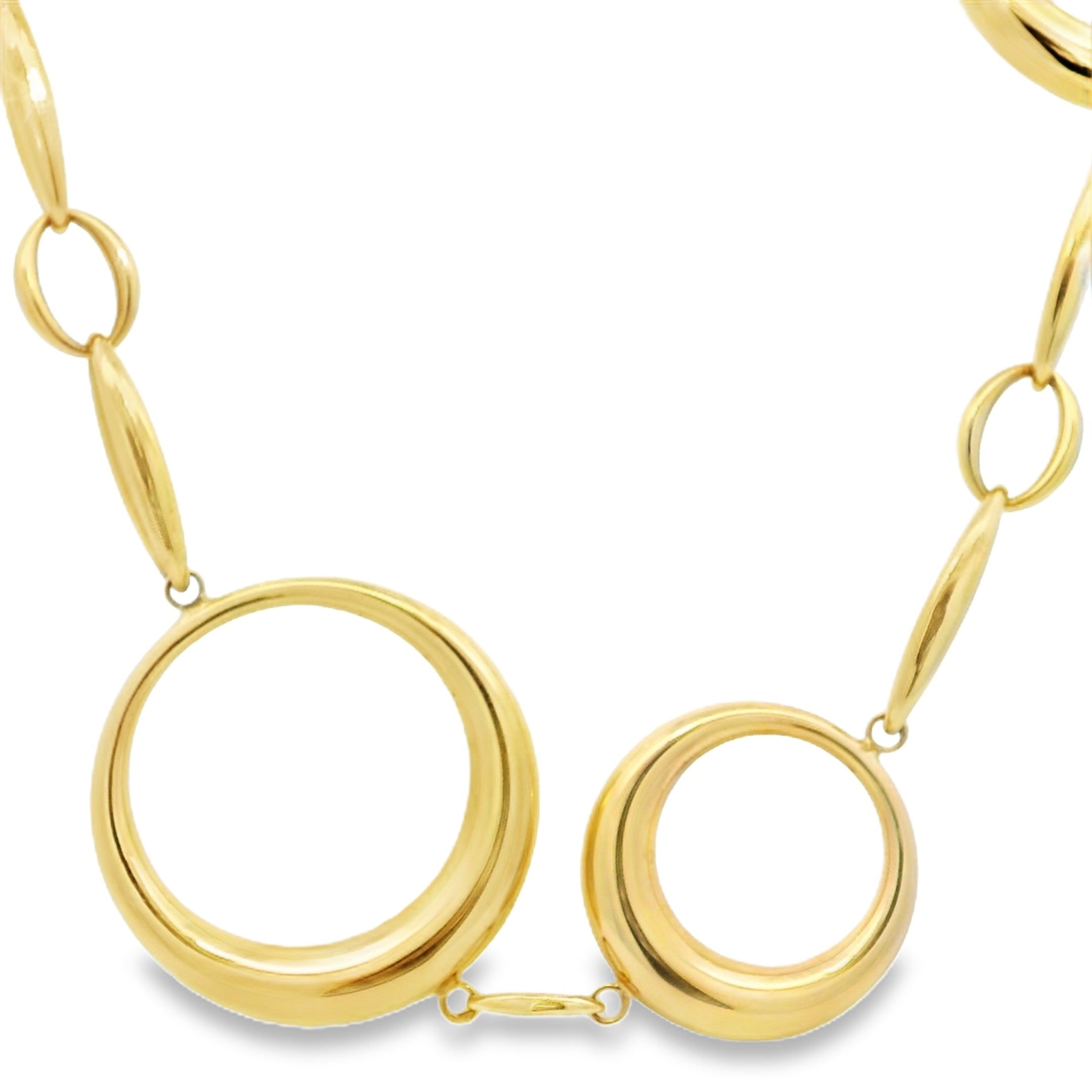 Chimento 18k Two Tone 36" Long Large Circle Link Necklace