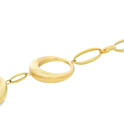 Chimento 18k Two Tone 36" Long Large Circle Link Necklace