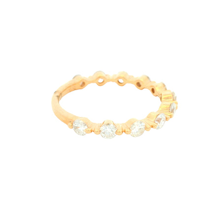 18K Rose Gold Natural Round Brilliant Cut Prong-Set Diamond Ring