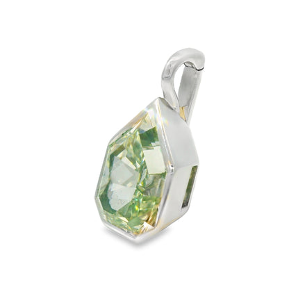 Green gemstone pendant on a white background